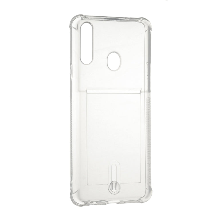 For Galaxy A10s Transparent Shockproof Protective Case with Card Slot