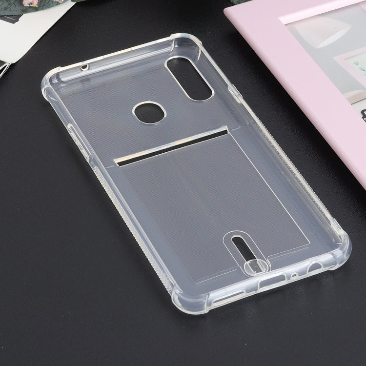 For Galaxy A10s Transparent Shockproof Protective Case with Card Slot