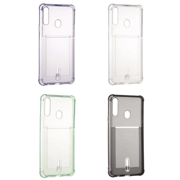 For Galaxy A10s Transparent Shockproof Protective Case with Card Slot