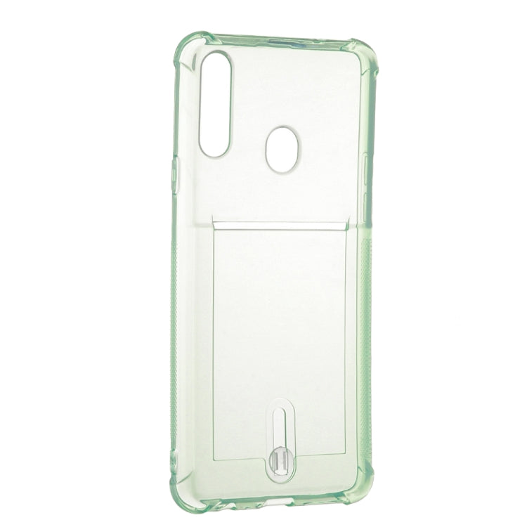 For Galaxy A20s Transparent Shockproof Protective Case with Card Slot