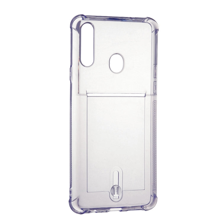 For Galaxy A20s Transparent Shockproof Protective Case with Card Slot