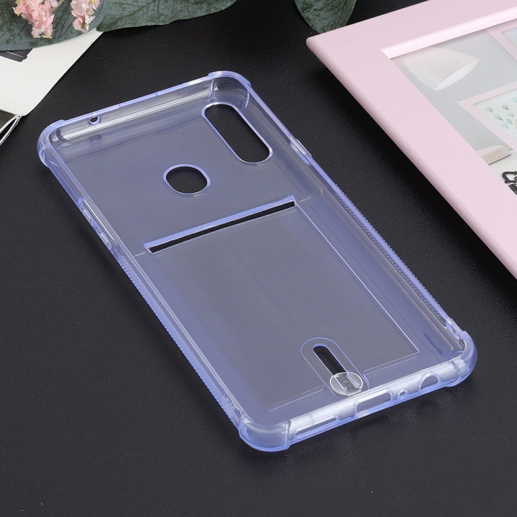 For Galaxy A20s Transparent Shockproof Protective Case with Card Slot
