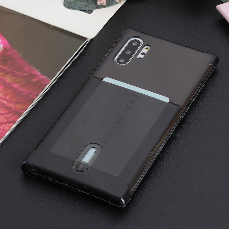 For Galaxy Note 10 Plus Transparent Shockproof Protective Case with Card Slot