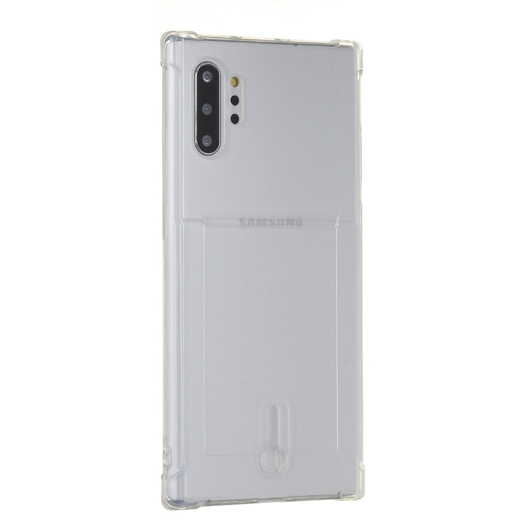 For Galaxy Note 10 Plus Transparent Shockproof Protective Case with Card Slot