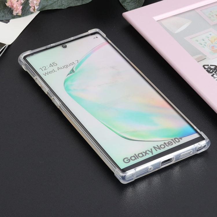 For Galaxy Note 10 Plus Transparent Shockproof Protective Case with Card Slot