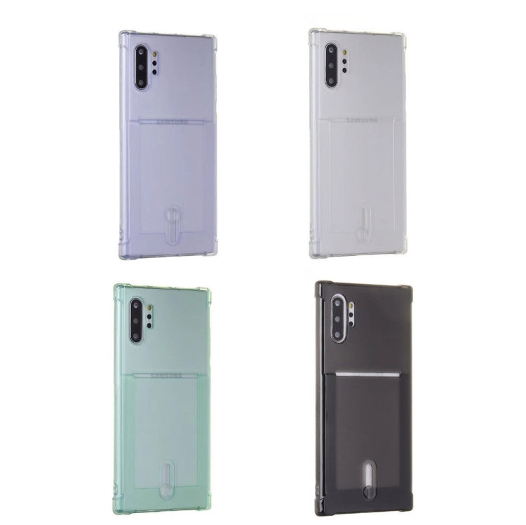 For Galaxy Note 10 Plus Transparent Shockproof Protective Case with Card Slot