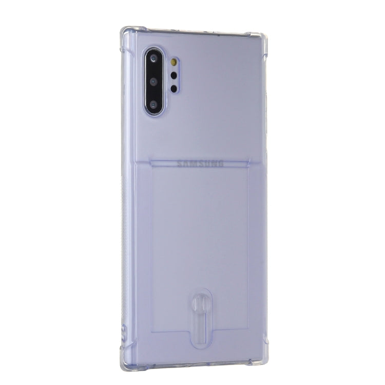 For Galaxy Note 10 Plus Transparent Shockproof Protective Case with Card Slot