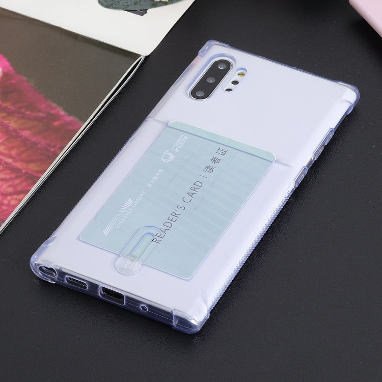 For Galaxy Note 10 Plus Transparent Shockproof Protective Case with Card Slot
