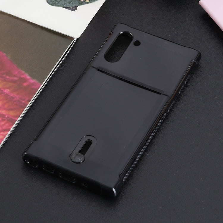 For Galaxy Note 10 Transparent Shockproof Protective Case with Card Slot