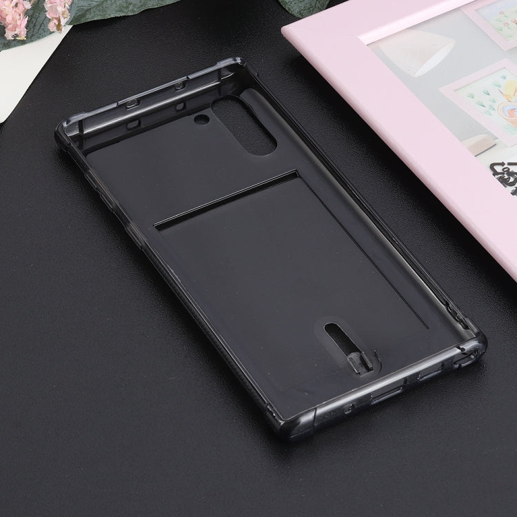 For Galaxy Note 10 Transparent Shockproof Protective Case with Card Slot