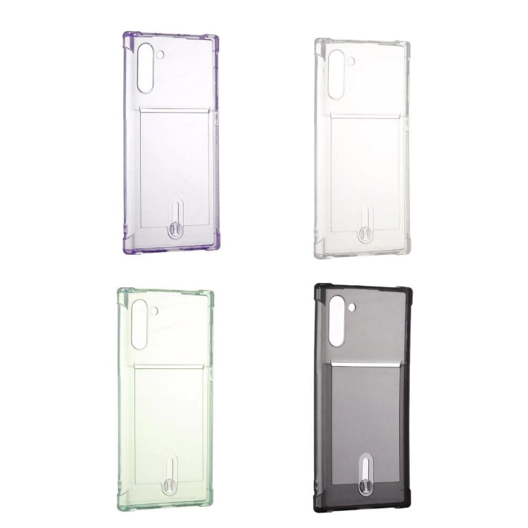 For Galaxy Note 10 Transparent Shockproof Protective Case with Card Slot
