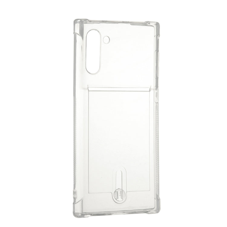 For Galaxy Note 10 Transparent Shockproof Protective Case with Card Slot