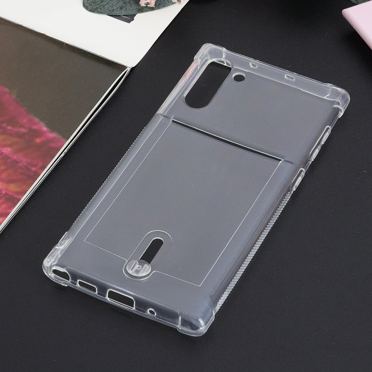For Galaxy Note 10 Transparent Shockproof Protective Case with Card Slot