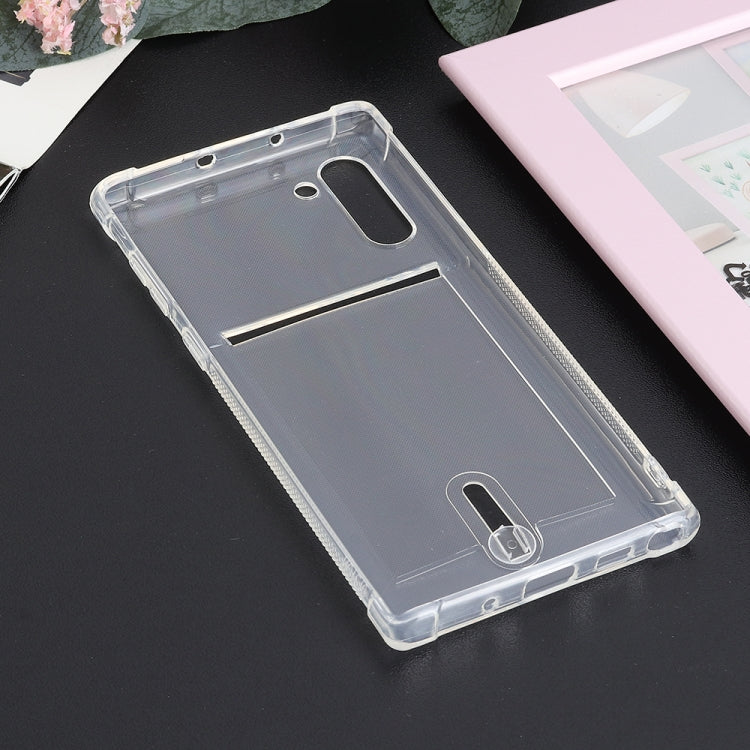 For Galaxy Note 10 Transparent Shockproof Protective Case with Card Slot
