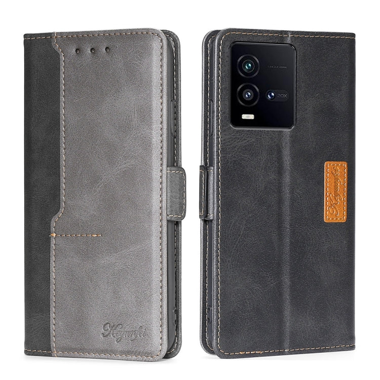 For vivo iQOO 10 Contrast Color Side Buckle Leather Phone Case