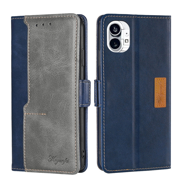 For Nothing Phone 1 Contrast Color Side Buckle Leather Phone Case