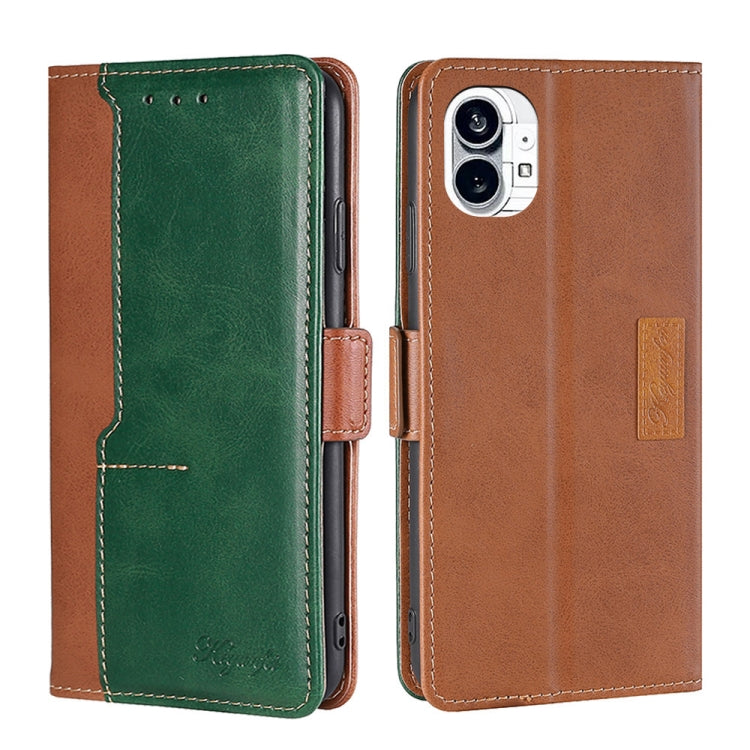 For Nothing Phone 1 Contrast Color Side Buckle Leather Phone Case