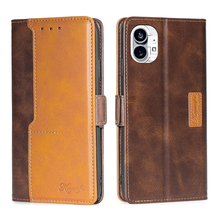For Nothing Phone 1 Contrast Color Side Buckle Leather Phone Case