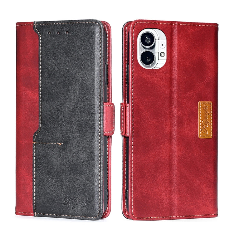 For Nothing Phone 1 Contrast Color Side Buckle Leather Phone Case