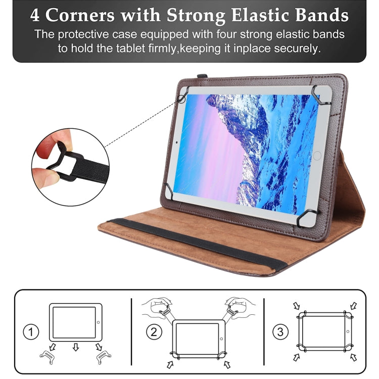 For 8 inch Tablet 360 Degree Rotation Litchi Texture Flip Leather Tablet Case