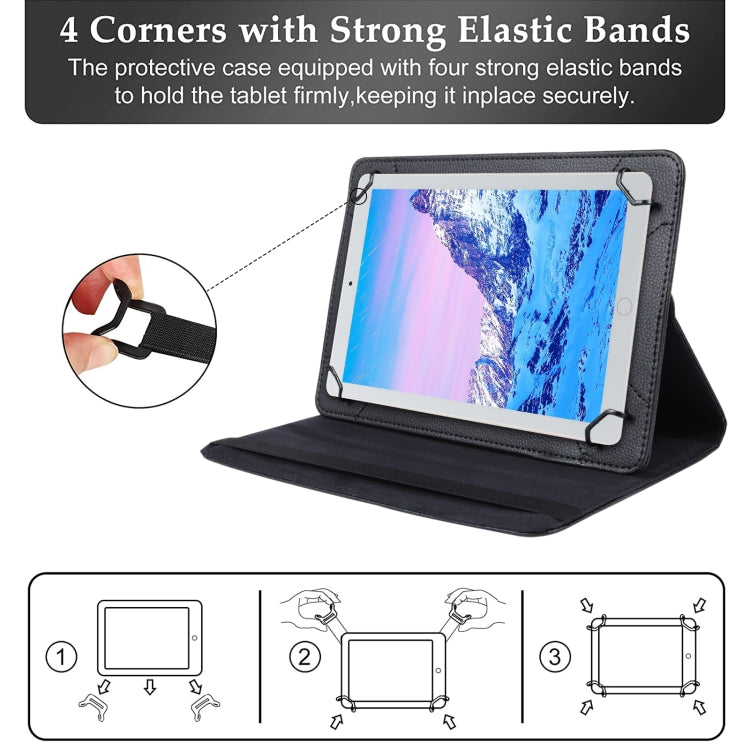 For 10 inch Tablet 360 Degree Rotation Litchi Texture Flip Leather Tablet Case