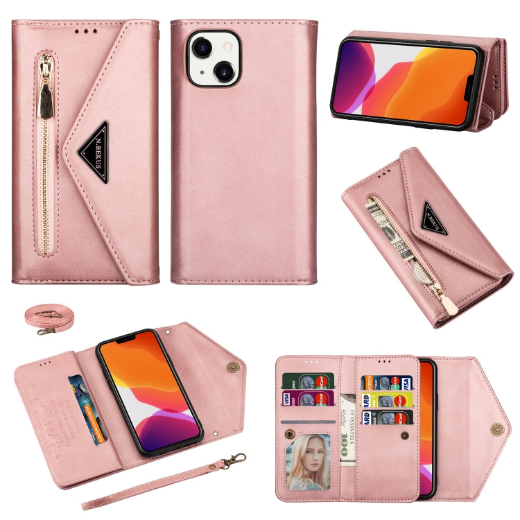 For iPhone 14 Skin Feel Zipper Horizontal Flip Leather Case