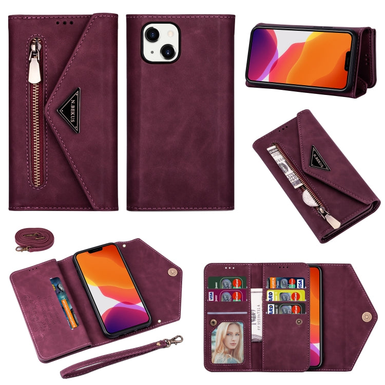 For iPhone 14 Skin Feel Zipper Horizontal Flip Leather Case