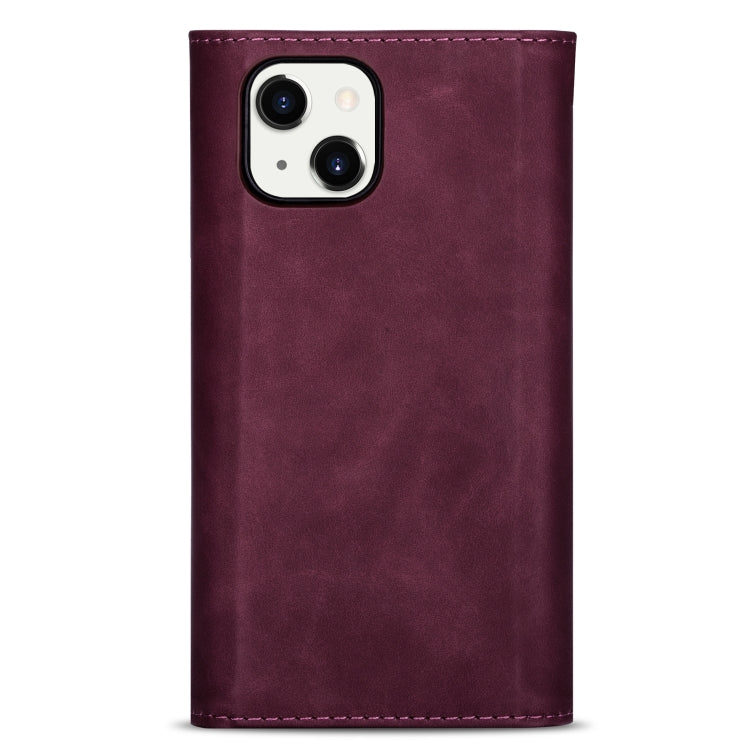 For iPhone 14 Skin Feel Zipper Horizontal Flip Leather Case