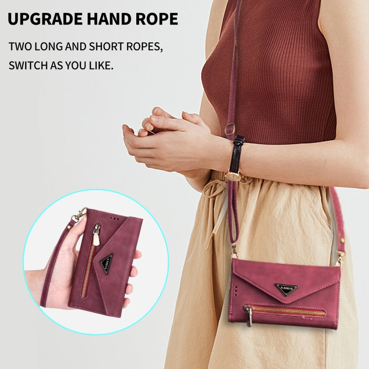 For iPhone 14 Skin Feel Zipper Horizontal Flip Leather Case