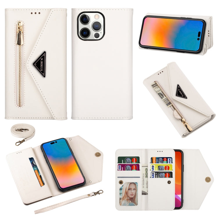 For iPhone 14 Pro Skin Feel Zipper Horizontal Flip Leather Case