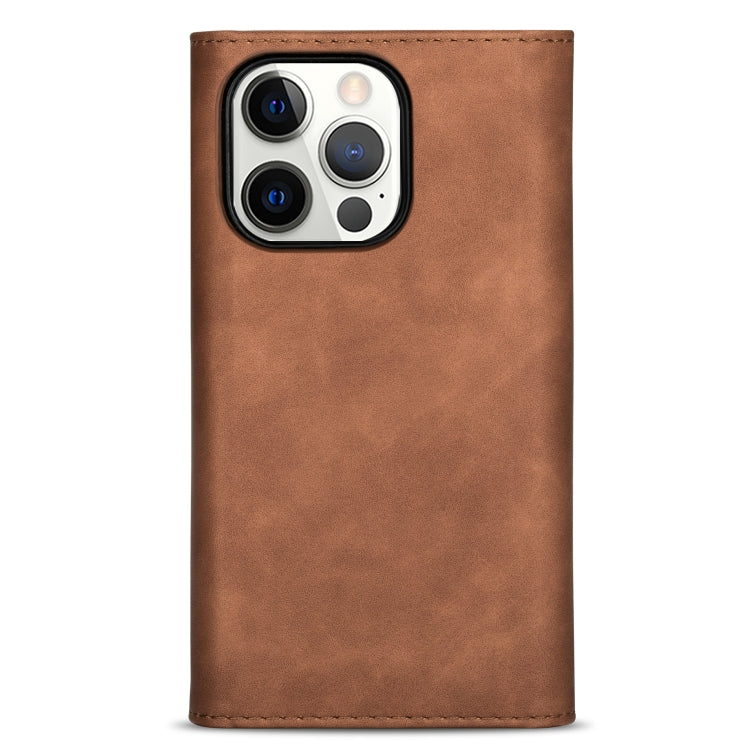 For iPhone 14 Pro Skin Feel Zipper Horizontal Flip Leather Case