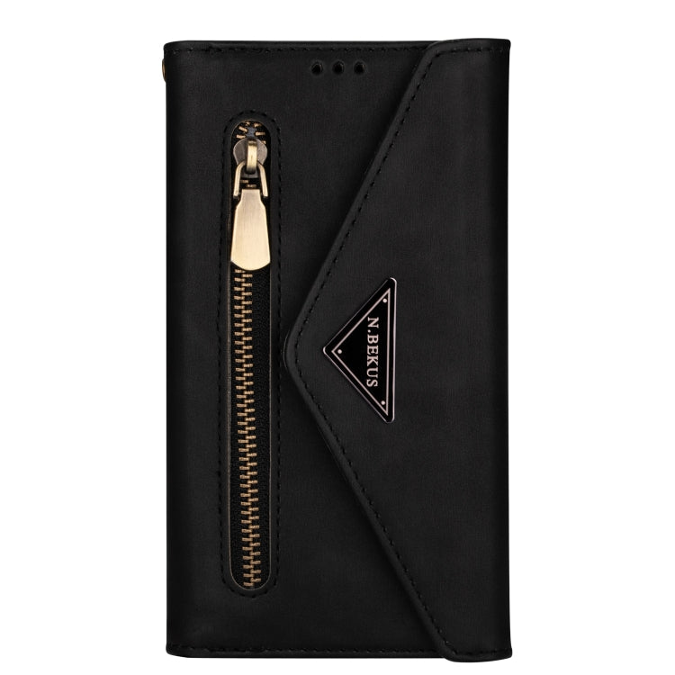 For iPhone 14 Pro Max Skin Feel Zipper Horizontal Flip Leather Case