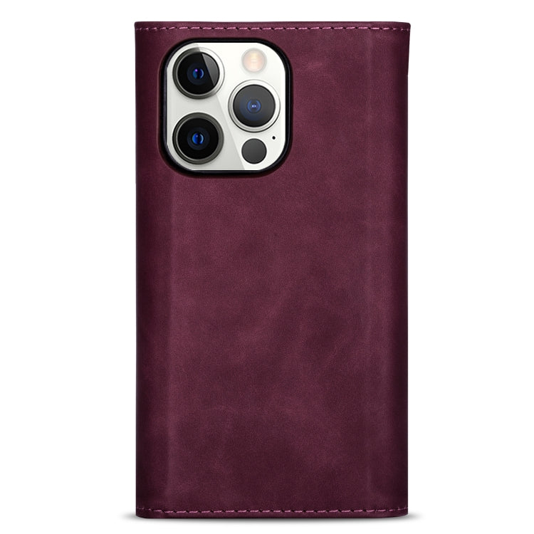 For iPhone 14 Pro Max Skin Feel Zipper Horizontal Flip Leather Case