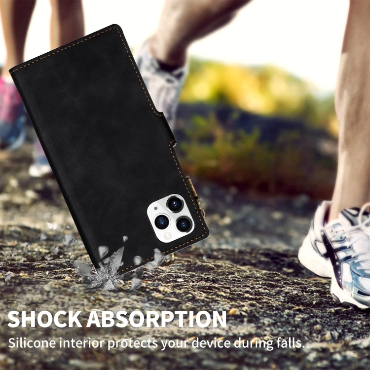 For iPhone 14 Pro Zipper Multi-card Slots Horizontal Flip Leather Case