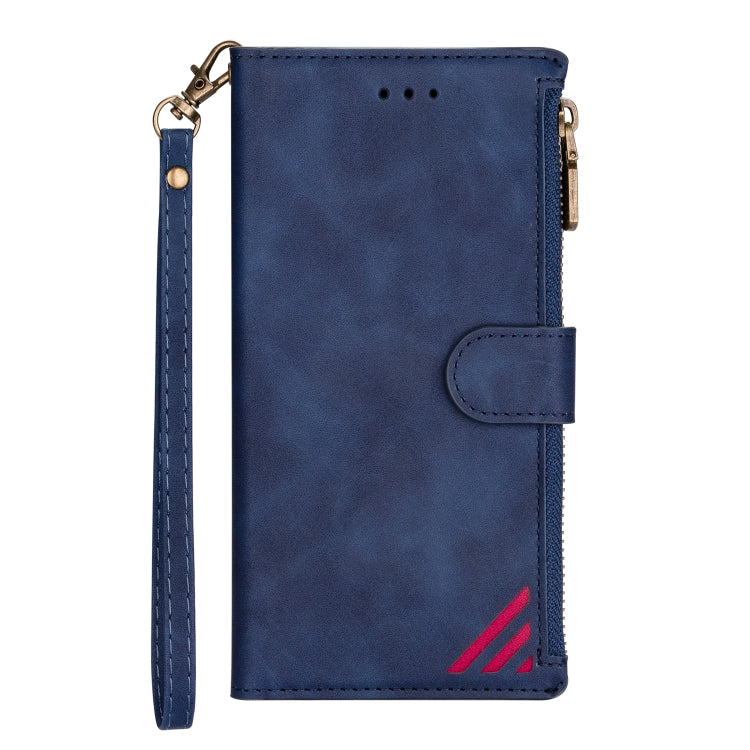 For iPhone 14 Pro Max Zipper Multi-card Slots Horizontal Flip Leather Case