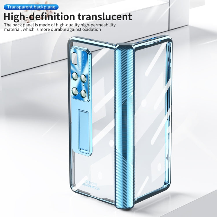 For Huawei Mate X2 Magnetic Hinges Plating Phone Case with Holder