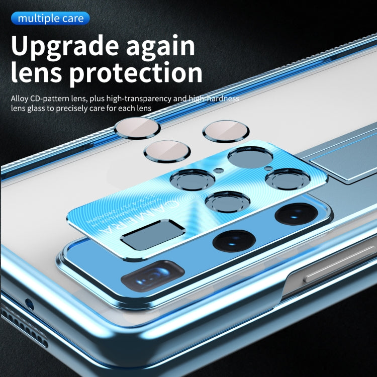 For Huawei Mate X2 Magnetic Hinges Plating Phone Case with Holder