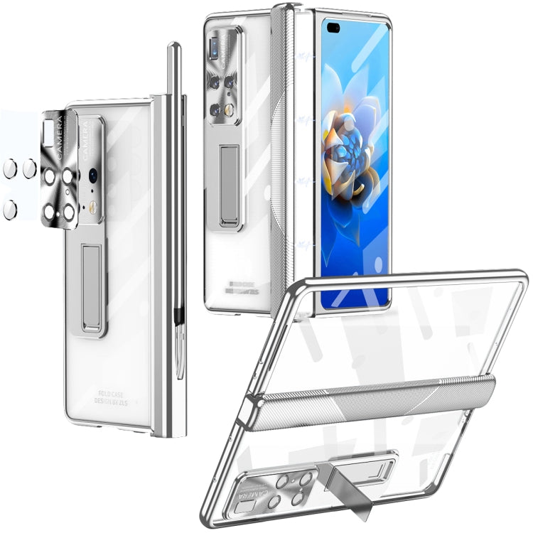 For Huawei Mate X2 Magnetic Hinges Plating Phone Case with Holder