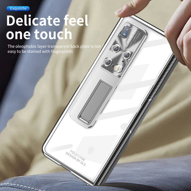 For Huawei Mate X2 Magnetic Hinges Plating Phone Case with Holder