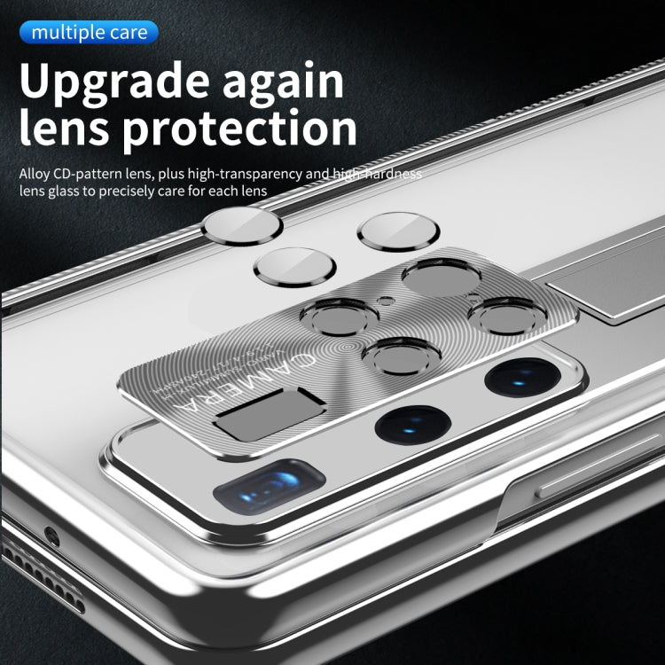 For Huawei Mate X2 Magnetic Hinges Plating Phone Case with Holder