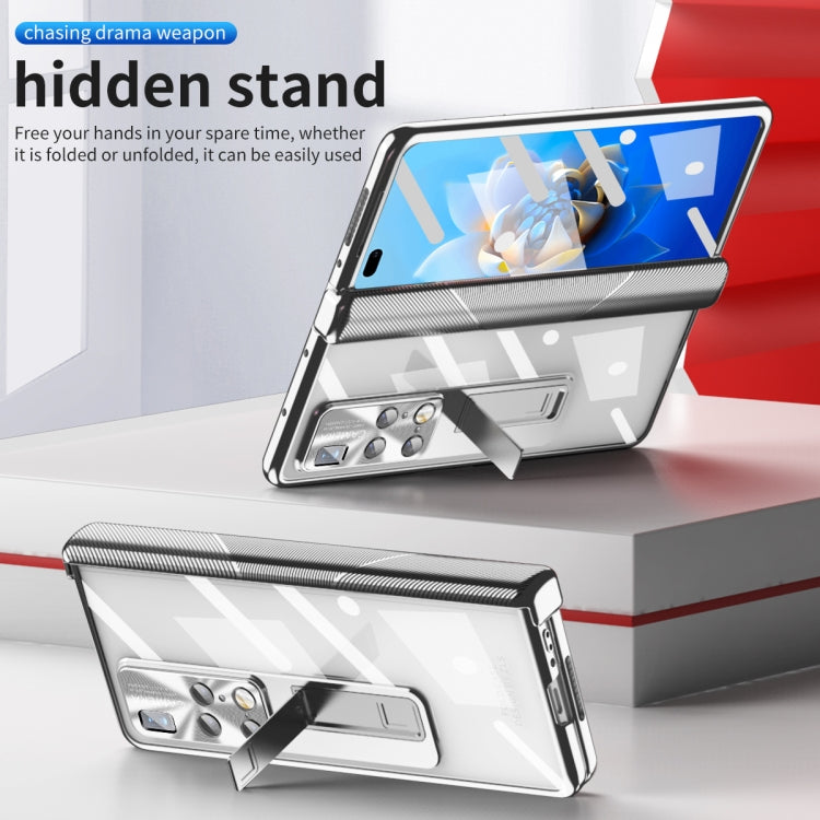 For Huawei Mate X2 Magnetic Hinges Plating Phone Case with Holder