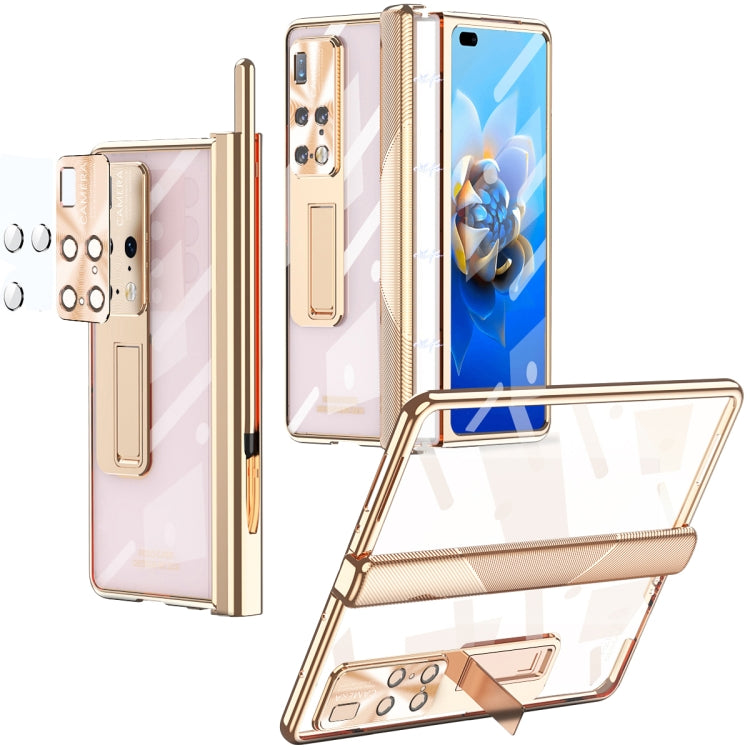 For Huawei Mate X2 Magnetic Hinges Plating Phone Case with Holder