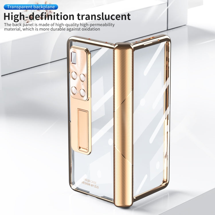 For Huawei Mate X2 Magnetic Hinges Plating Phone Case with Holder
