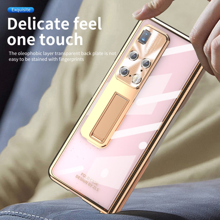 For Huawei Mate X2 Magnetic Hinges Plating Phone Case with Holder