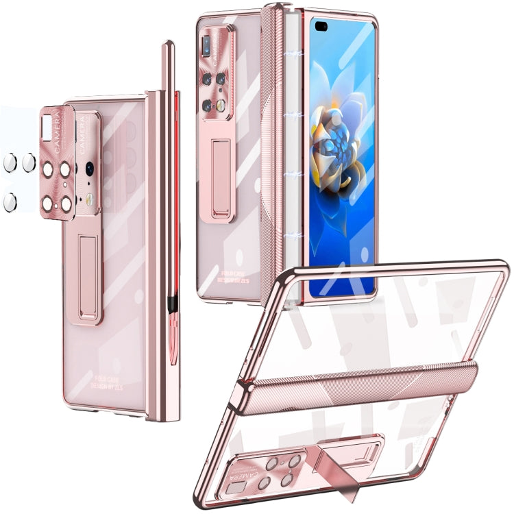 For Huawei Mate X2 Magnetic Hinges Plating Phone Case with Holder