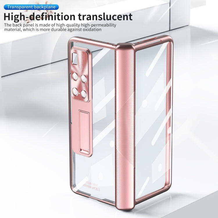 For Huawei Mate X2 Magnetic Hinges Plating Phone Case with Holder