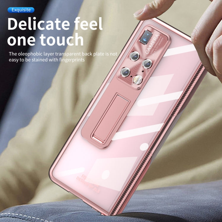 For Huawei Mate X2 Magnetic Hinges Plating Phone Case with Holder
