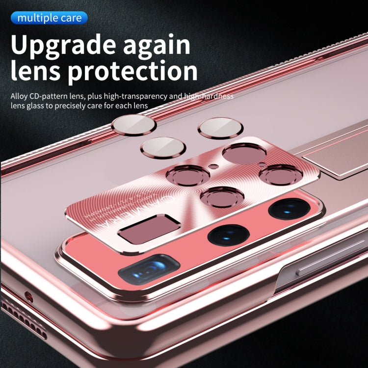 For Huawei Mate X2 Magnetic Hinges Plating Phone Case with Holder