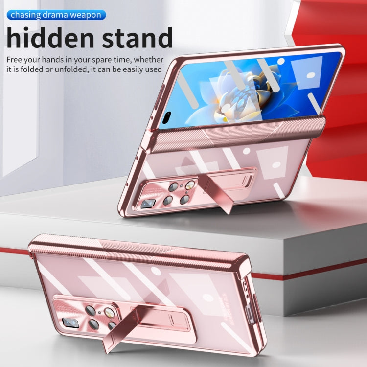 For Huawei Mate X2 Magnetic Hinges Plating Phone Case with Holder