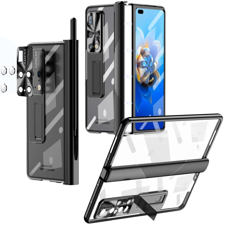 For Huawei Mate X2 Magnetic Hinges Plating Phone Case with Holder